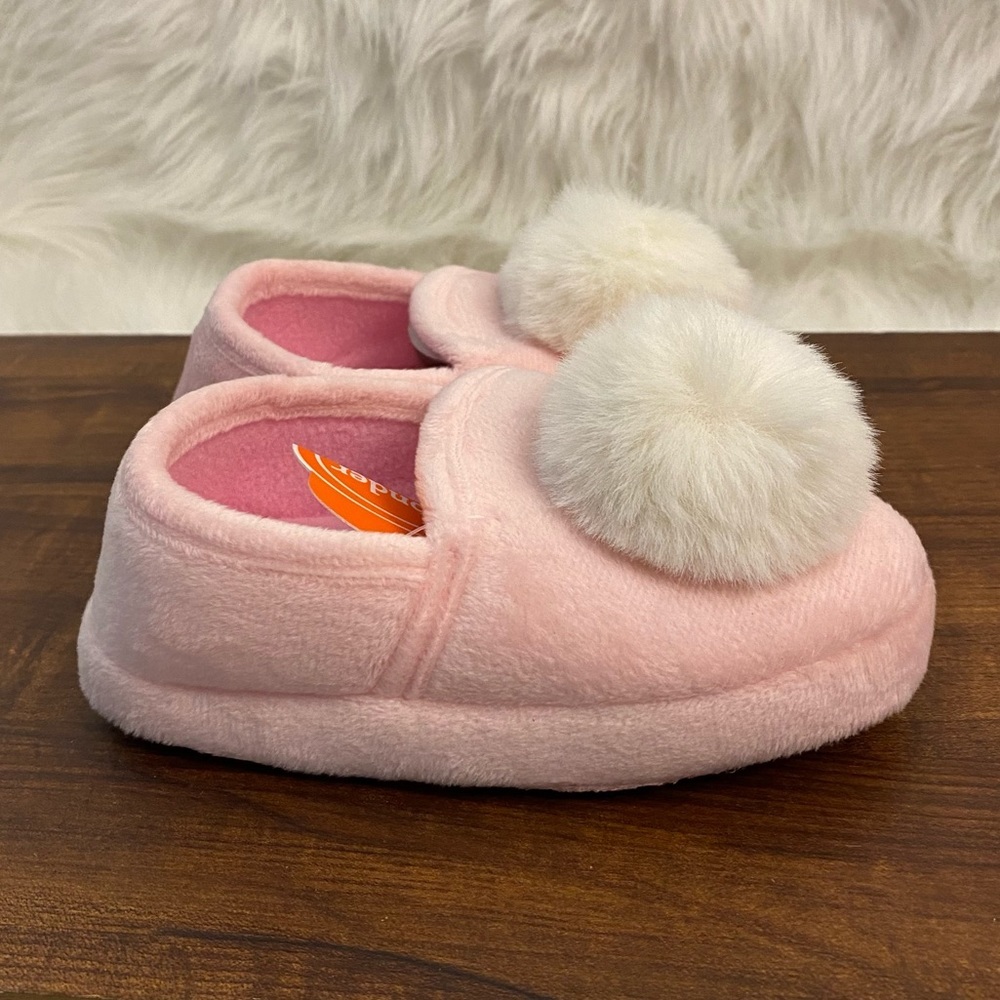 Wonder Nation Size 7-8 Pink-White Girls Slippers Slip On New‎